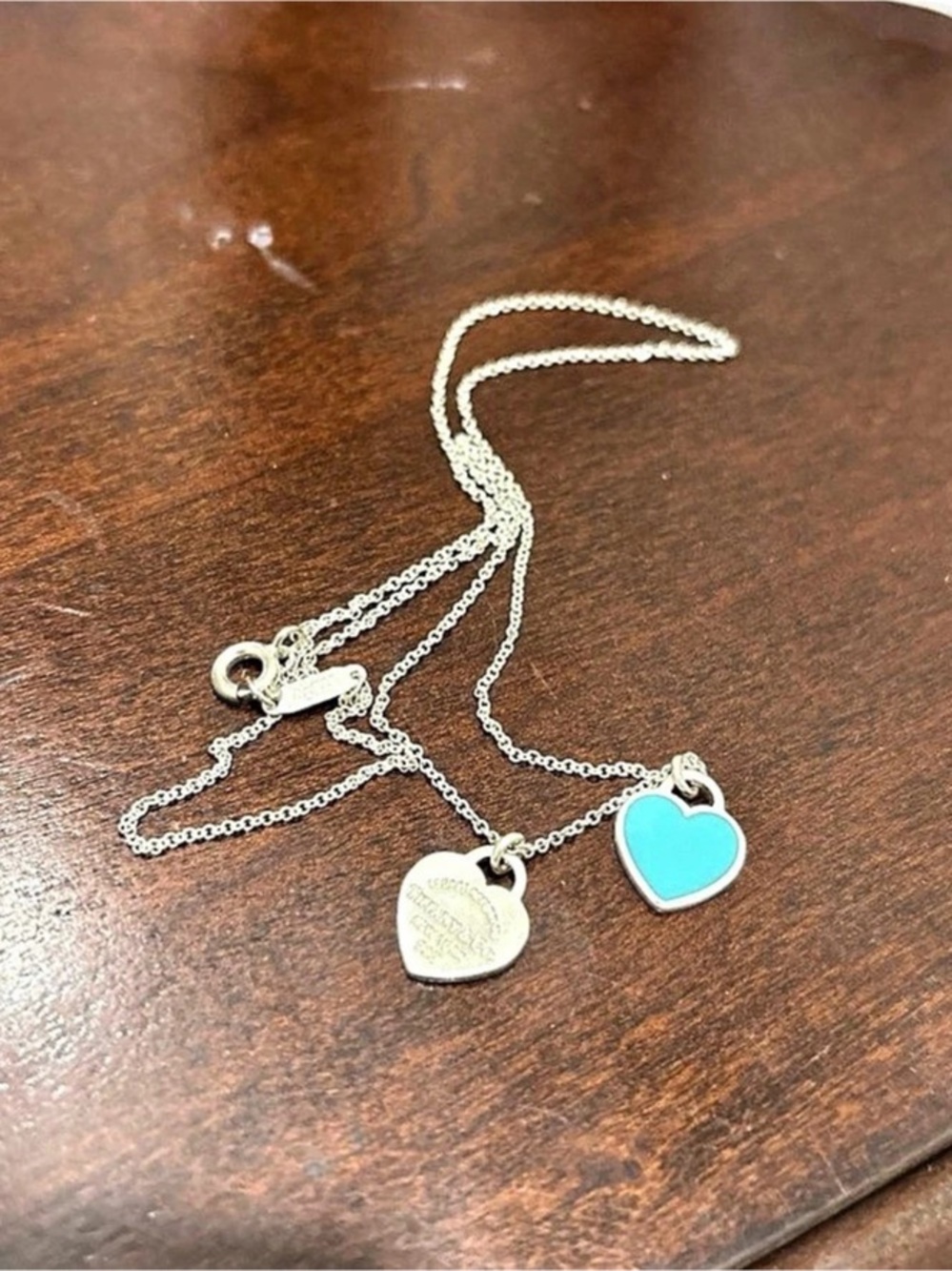 Tiffany & Co. 

Tiffany Blue Double Heart Tag Pendant. Necklace